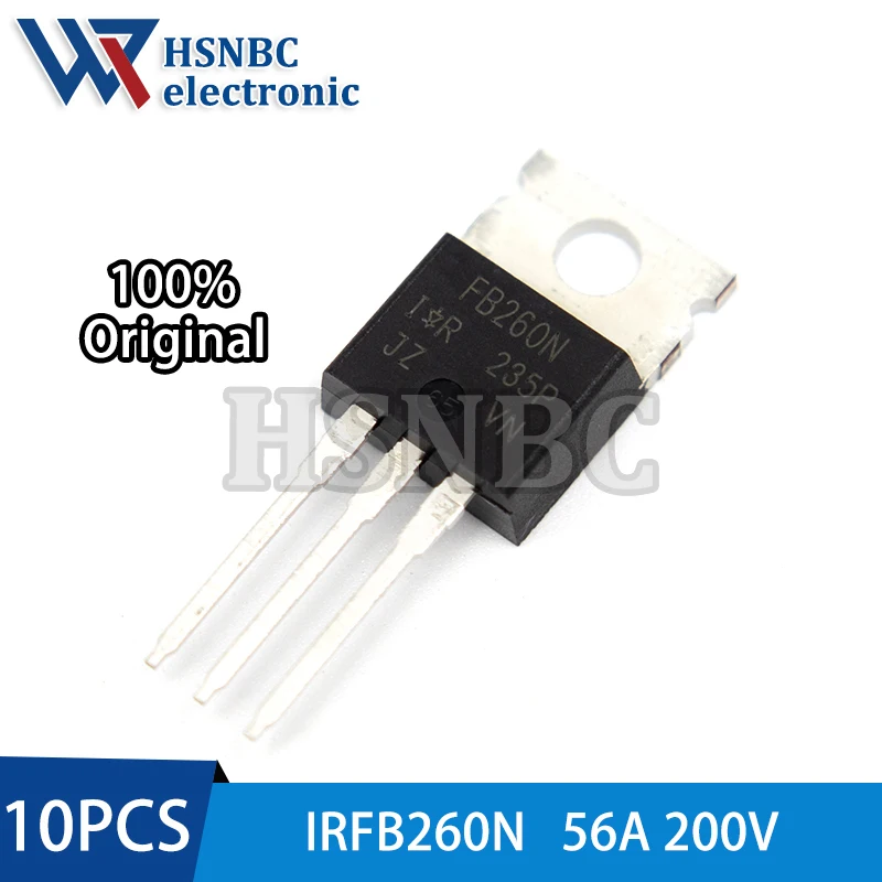 10PCS IRFB260N IRFB260NPBF IRFB260 TO-220 56A 200V N-channel Power MOSFET Transistor 100% New Original
10PCS IRFB260N IRFB260NPBF IRFB260 TO-220 56A 200V N-channel Power MOSFET Transistor 100% New Original