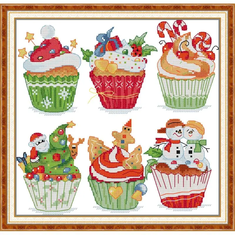 Maydear Full Cross Stitch Kit,11CT/14CT/16CT/9CT Aida Fabric,DMC Threads Sewing Pattern Embroidery Set-Christmas Cupcakes
Maydear Full Cross Stitch Kit,11CT/14CT/16CT/9CT Aida Fabric,DMC Threads Sewing Pattern Embroidery Set-Christmas Cupcakes