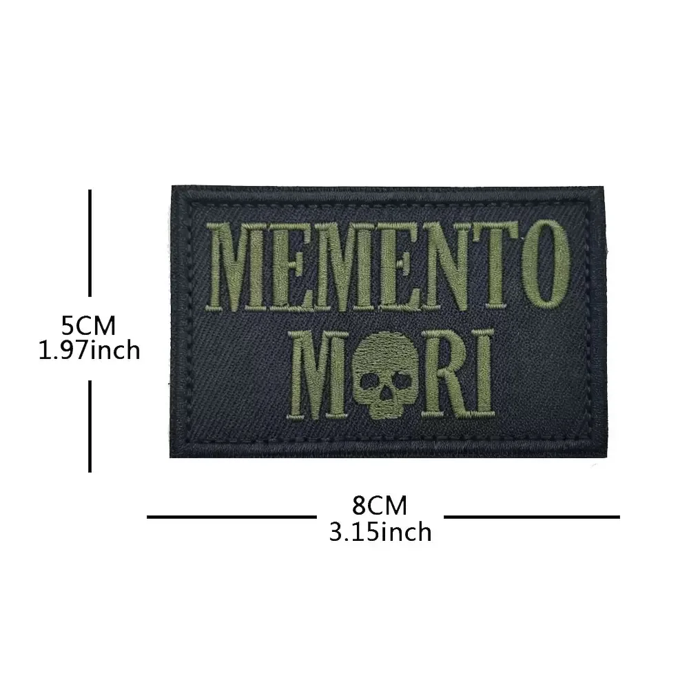"Memento Mori" Inspirational Embroidered Patch, Hook And Loop Morale Badge for Tactical Vest
"Memento Mori" Inspirational Embroidered Patch, Hook And Loop Morale Badge for Tactical Vest