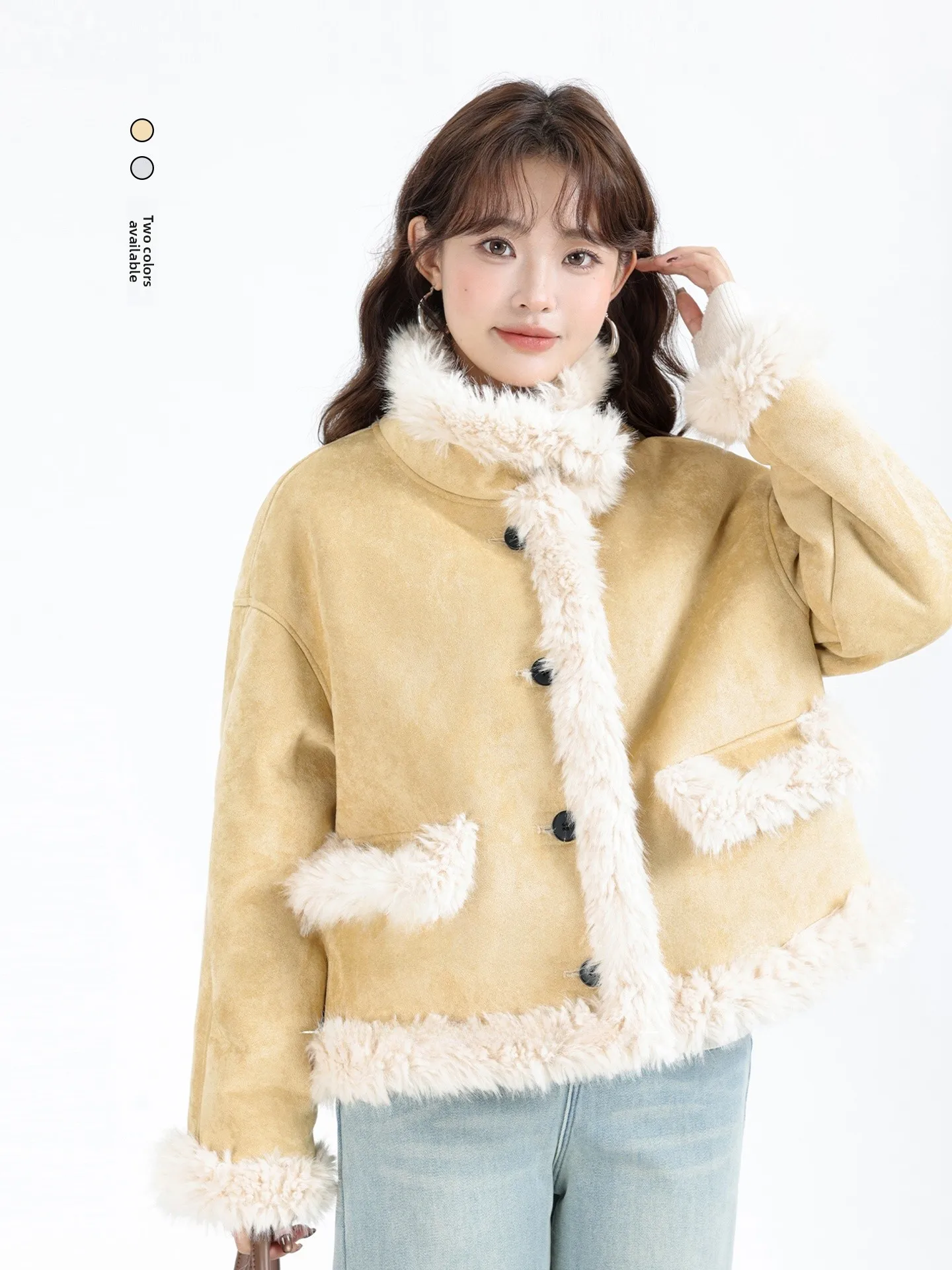 Двусторонняя утепленная хлопковая куртка Sli с мягким мехом, корейский стиль, женское короткое пальто, теплое, пушистое, с интегрированной подкладкой.
Двусторонняя утепленная хлопковая куртка Sli с мягким мехом, корейский стиль, женское короткое пальто, теплое, пушистое, с интегрированной подкладкой.