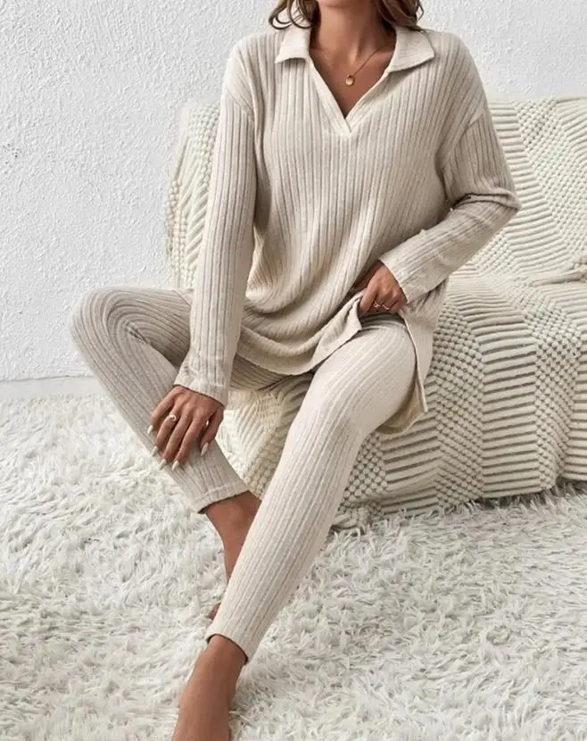 Long Sleeve Pullover Home 2023 New Hot Selling Fashion Women's Slim Fit Top High Waist Long Pants Set
Long Sleeve Pullover Home 2023 New Hot Selling Fashion Women's Slim Fit Top High Waist Long Pants Set