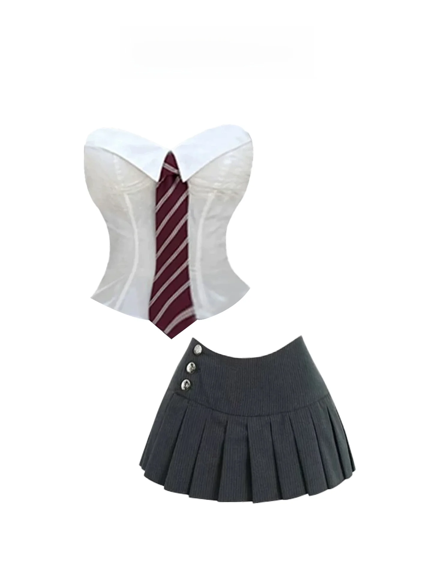Slimming Effect American College Style Wrap Bust Top Women Summer Sexy High Waist Pleated Skirt Set plus Size Fashion Outfit
Slimming Effect American College Style Wrap Bust Top Women Summer Sexy High Waist Pleated Skirt Set plus Size Fashion Outfit