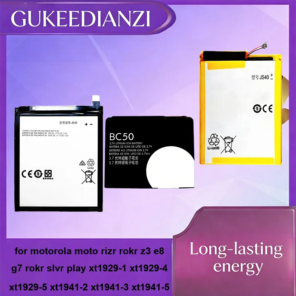 Battery For Motorola Moto Rizr Rokr Z3 E8 G7 Rokr Slvr Play XT1929-1 XT1929-4 XT1929-5 XT1941-2 XT1941-3 XT1941-5 JS40 JE40 BC50
Battery For Motorola Moto Rizr Rokr Z3 E8 G7 Rokr Slvr Play XT1929-1 XT1929-4 XT1929-5 XT1941-2 XT1941-3 XT1941-5 JS40 JE40 BC50