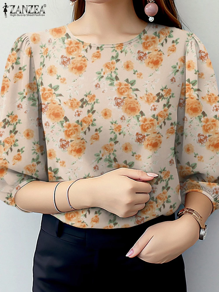 2025 Summer Floral Printed Blouse ZANZEA Women Vintage Holiday Shirt Casual O Neck 3/4 Sleeve Tops Femme Elegant Work Blusas
2025 Summer Floral Printed Blouse ZANZEA Women Vintage Holiday Shirt Casual O Neck 3/4 Sleeve Tops Femme Elegant Work Blusas