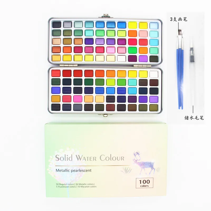 50/72/100/128 Colors Solid Watercolor Paint Set - Professional Pearl Pigment, 168 Colors For Nail Art, Portable Metal Case With
50/72/100/128 Colors Solid Watercolor Paint Set - Professional Pearl Pigment, 168 Colors For Nail Art, Portable Metal Case With