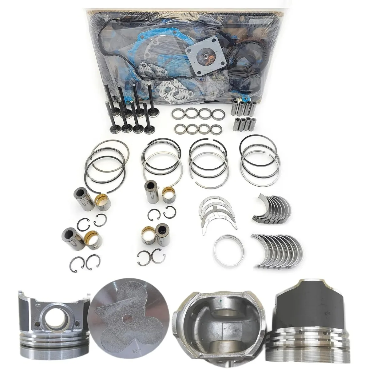 Комплект для капитального ремонта двигателя V3300 (без гильзы цилиндра), 12 клапанов, высота поршня 83,7 мм для двигателя Kubota V3300 V3300-DI M6800
Комплект для капитального ремонта двигателя V3300 (без гильзы цилиндра), 12 клапанов, высота поршня 83,7 мм для двигателя Kubota V3300 V3300-DI M6800