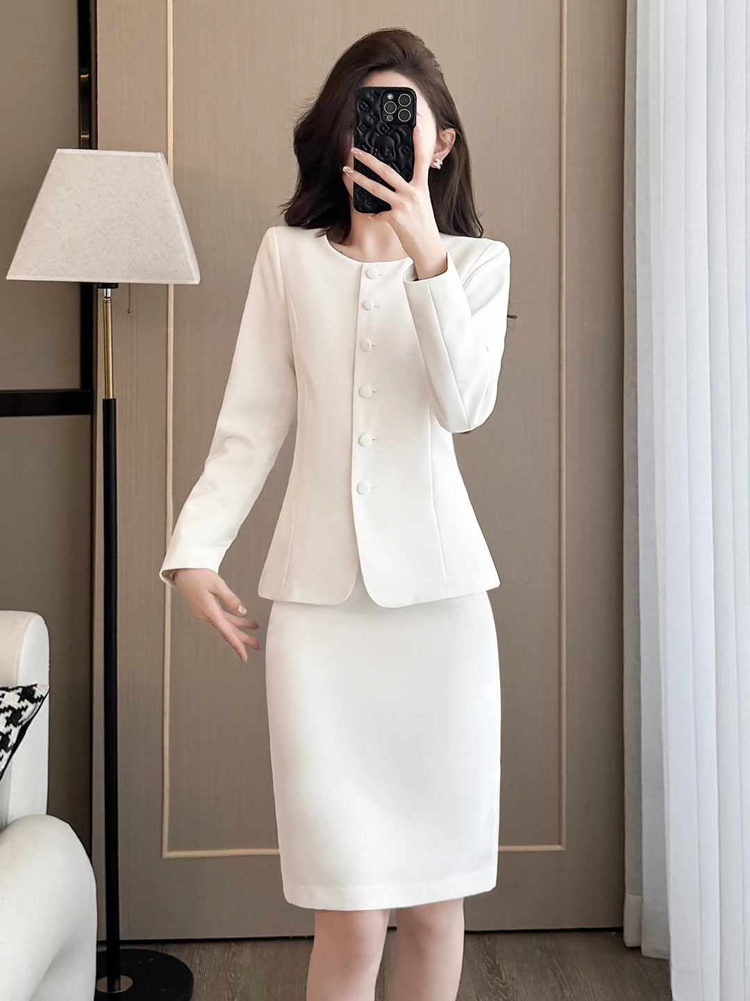 Elegant Single-Button Suit Set Women's Spring Fashion Short OL Blouse Skirt Two-Piece Set Ladylike Quality Name Lady
Elegant Single-Button Suit Set Women's Spring Fashion Short OL Blouse Skirt Two-Piece Set Ladylike Quality Name Lady
