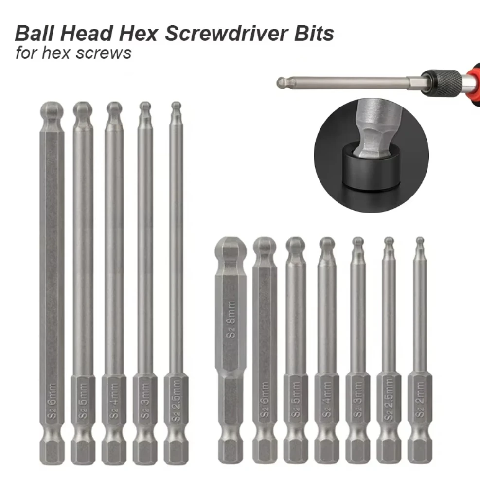 Ball End Hex Screwdriver Bit Set Magnetic Hexagon Head Allen Wrench Metric Screw Driver Drill Tip Adapter Precision Bat Tool
Ball End Hex Screwdriver Bit Set Magnetic Hexagon Head Allen Wrench Metric Screw Driver Drill Tip Adapter Precision Bat Tool
