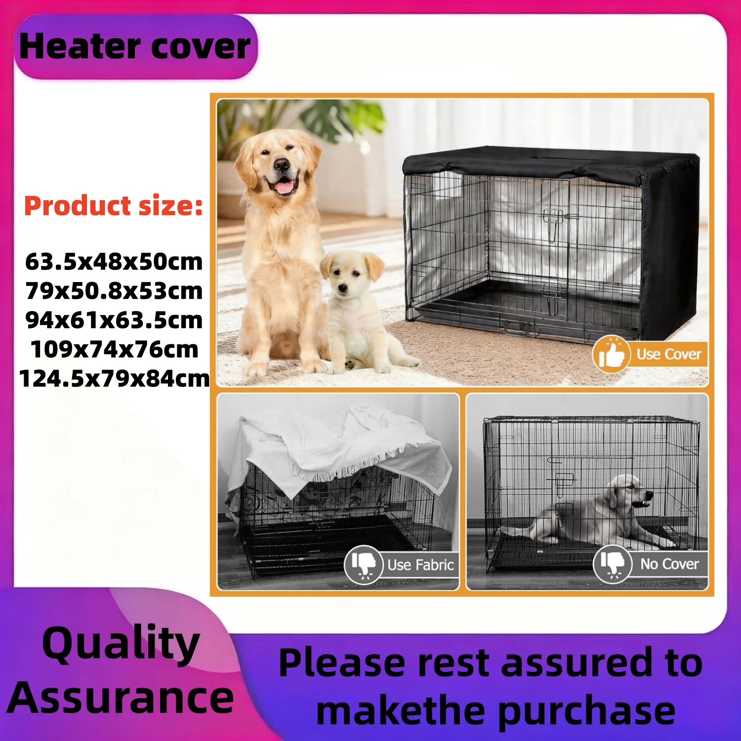 Explore Land Dog Crate Cover Heavy Duty Polyester Pet Sunshade Universal Fit for 36 inches Wire Cage (Black)
Explore Land Dog Crate Cover Heavy Duty Polyester Pet Sunshade Universal Fit for 36 inches Wire Cage (Black)