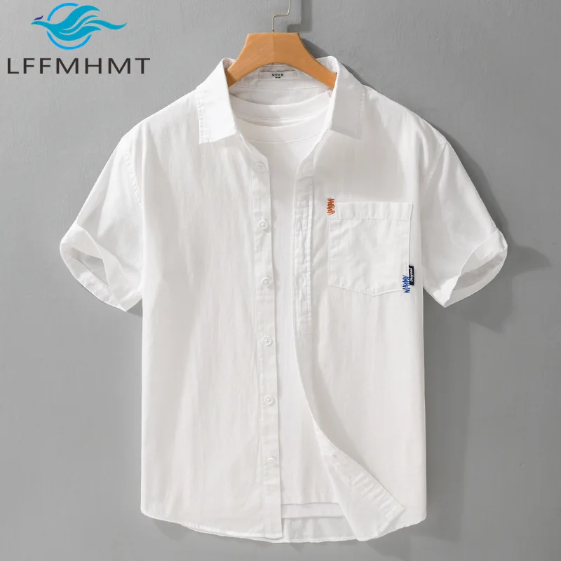 100% Cotton Simple Basic White Shirt for Men Summer Fashion Solid Color Short Sleeve Japan Style Fresh Thin Comfortable Blouses
100% Cotton Simple Basic White Shirt for Men Summer Fashion Solid Color Short Sleeve Japan Style Fresh Thin Comfortable Blouses