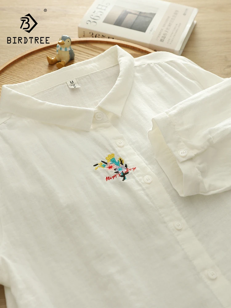 New 2025 Autumn Cotton Yarn 3/4 Sleeve Shirt, Women Turn-down Collar Embroidery, Mori Girl Casual Soft Loose Blouse T58487CC
New 2025 Autumn Cotton Yarn 3/4 Sleeve Shirt, Women Turn-down Collar Embroidery, Mori Girl Casual Soft Loose Blouse T58487CC