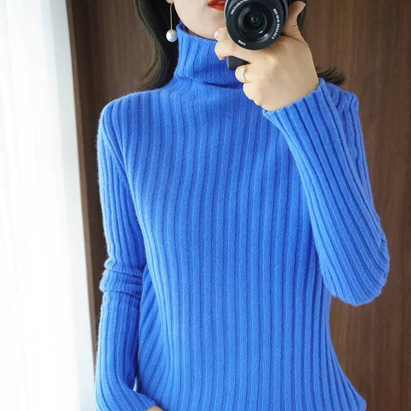 Autumn Winter New Pure Color Knitted Sweater High Collar Temperament Fashion 100 Go With Women Slim Long Sleeve Sweater
Autumn Winter New Pure Color Knitted Sweater High Collar Temperament Fashion 100 Go With Women Slim Long Sleeve Sweater