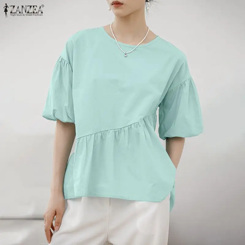 2026 ZANZEA Women Summer Short Puff Sleeve Blouse Elegant Stylish OL Work Shirt Casual Solid Color Tops Mujer Femme Loose Blusas
2026 ZANZEA Women Summer Short Puff Sleeve Blouse Elegant Stylish OL Work Shirt Casual Solid Color Tops Mujer Femme Loose Blusas