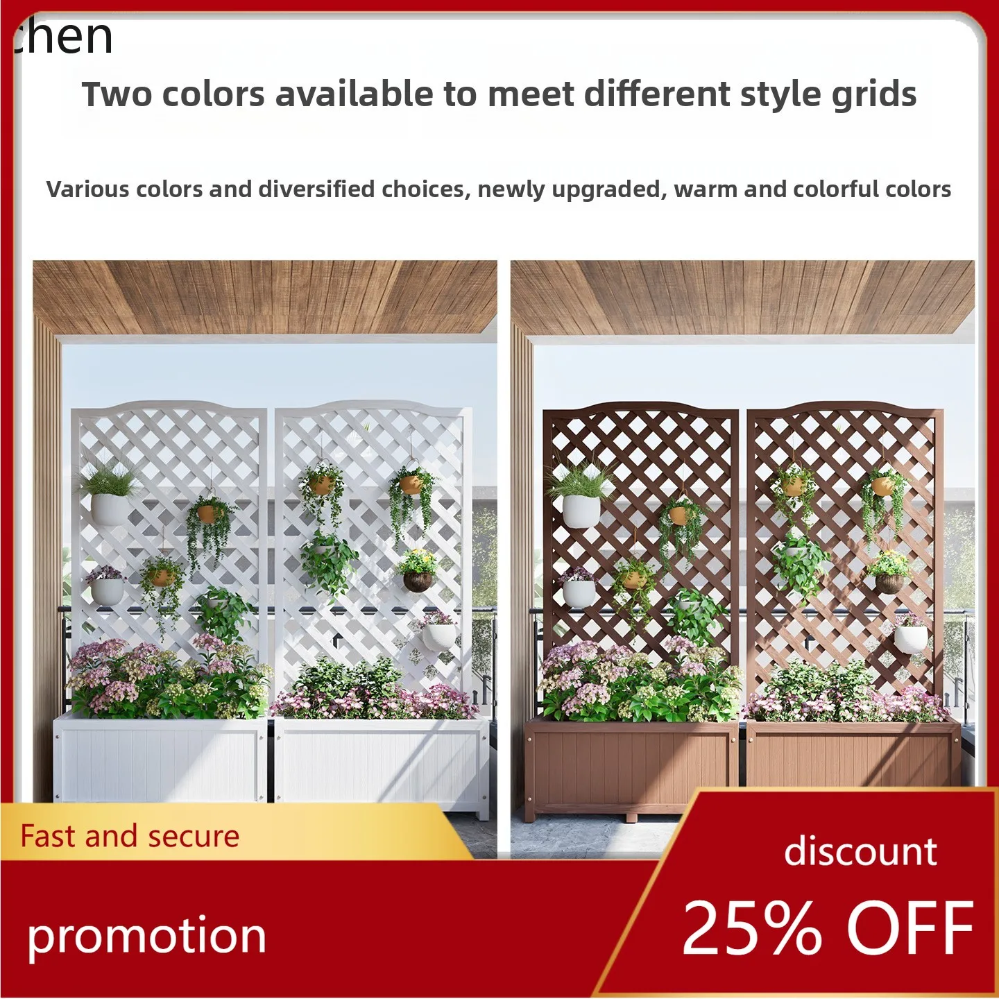 HTT Plastic Wood Balcony Flower Stand Outdoor Courtyard Fence Flower Box Planter Box Decorative Shelf Fence
HTT Plastic Wood Balcony Flower Stand Outdoor Courtyard Fence Flower Box Planter Box Decorative Shelf Fence