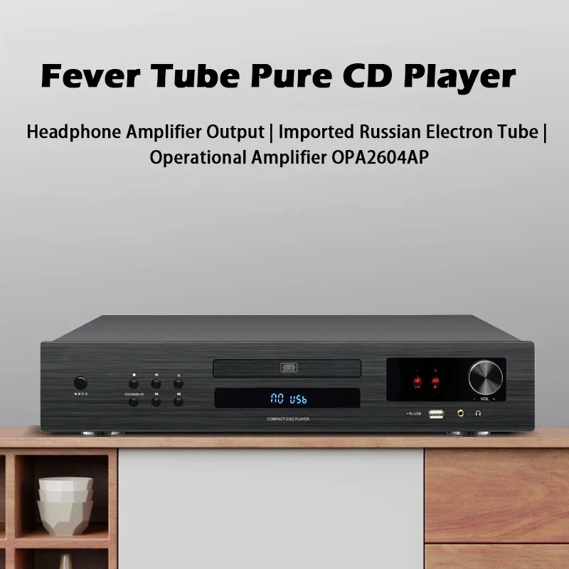 Tube CD Player Bluetooth 5.2 Built-in Dual 6*1N Tube USB Lossless Playback Professional Grade HIFI CD Player OPA2604 Op-Amp Chip
Tube CD Player Bluetooth 5.2 Built-in Dual 6*1N Tube USB Lossless Playback Professional Grade HIFI CD Player OPA2604 Op-Amp Chip
