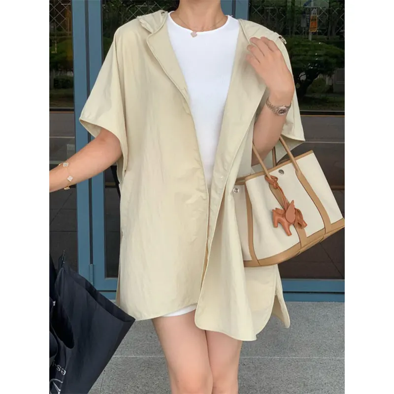 Casual Commute Hooded Vest Jacket Women's Thin Loose Slim Short Sleeve Mid-Length Top Spring Fashion Outerwear
Casual Commute Hooded Vest Jacket Women's Thin Loose Slim Short Sleeve Mid-Length Top Spring Fashion Outerwear