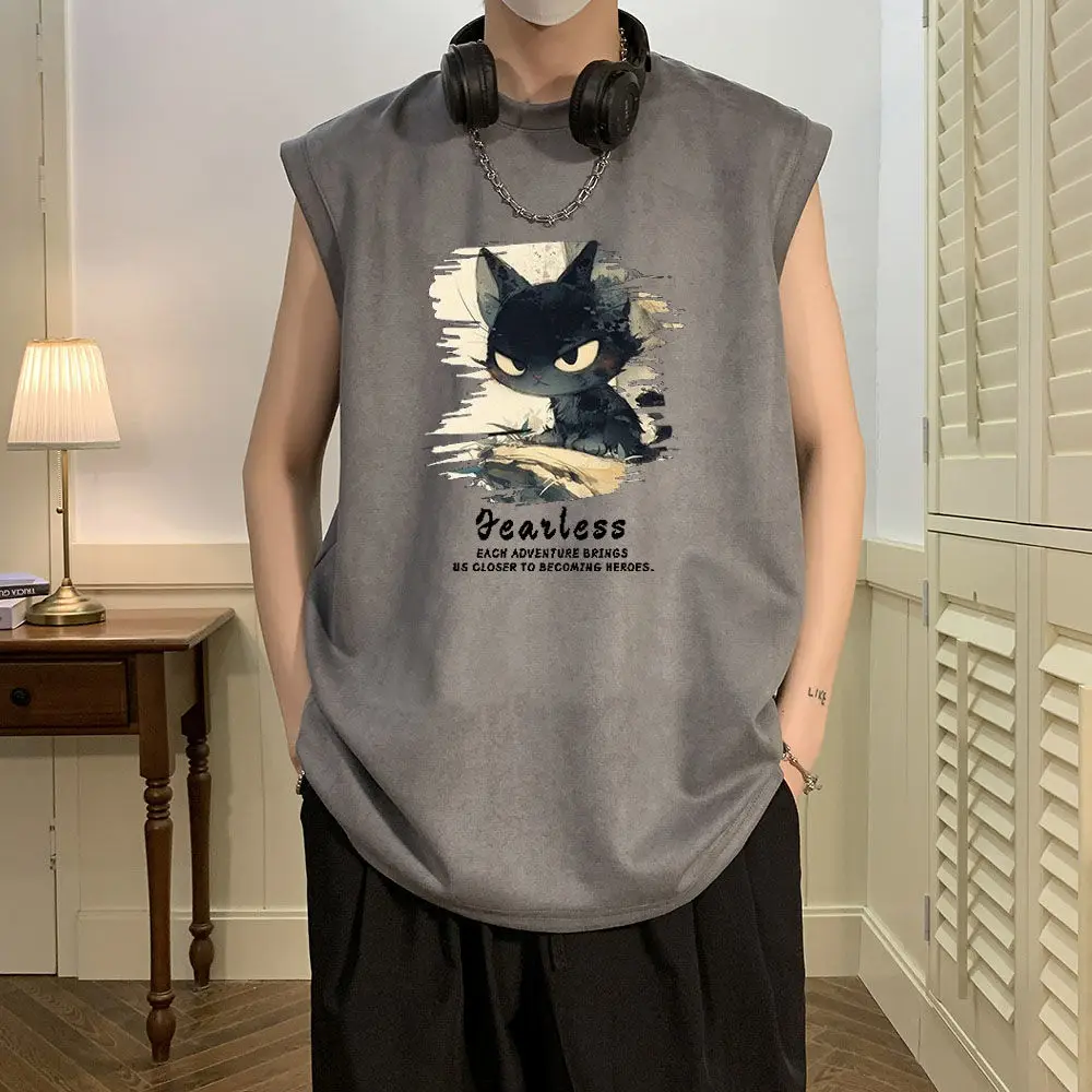 Summer suede vest men's ins fashion brand printing large size loose sports round neck sleeveless top trendy men clothing tanks
Summer suede vest men's ins fashion brand printing large size loose sports round neck sleeveless top trendy men clothing tanks