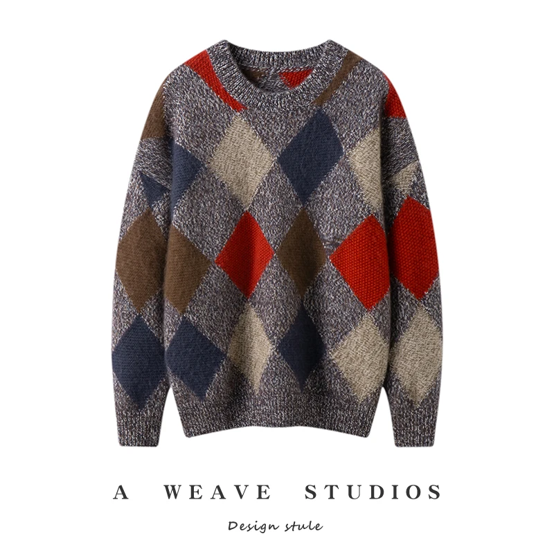 Autumn Winter Women's 100% Cashmere Sweater Argyle Jacquard Preppy Style O-neck Pullover Thick Soft Cashmere Knitwear
Autumn Winter Women's 100% Cashmere Sweater Argyle Jacquard Preppy Style O-neck Pullover Thick Soft Cashmere Knitwear
