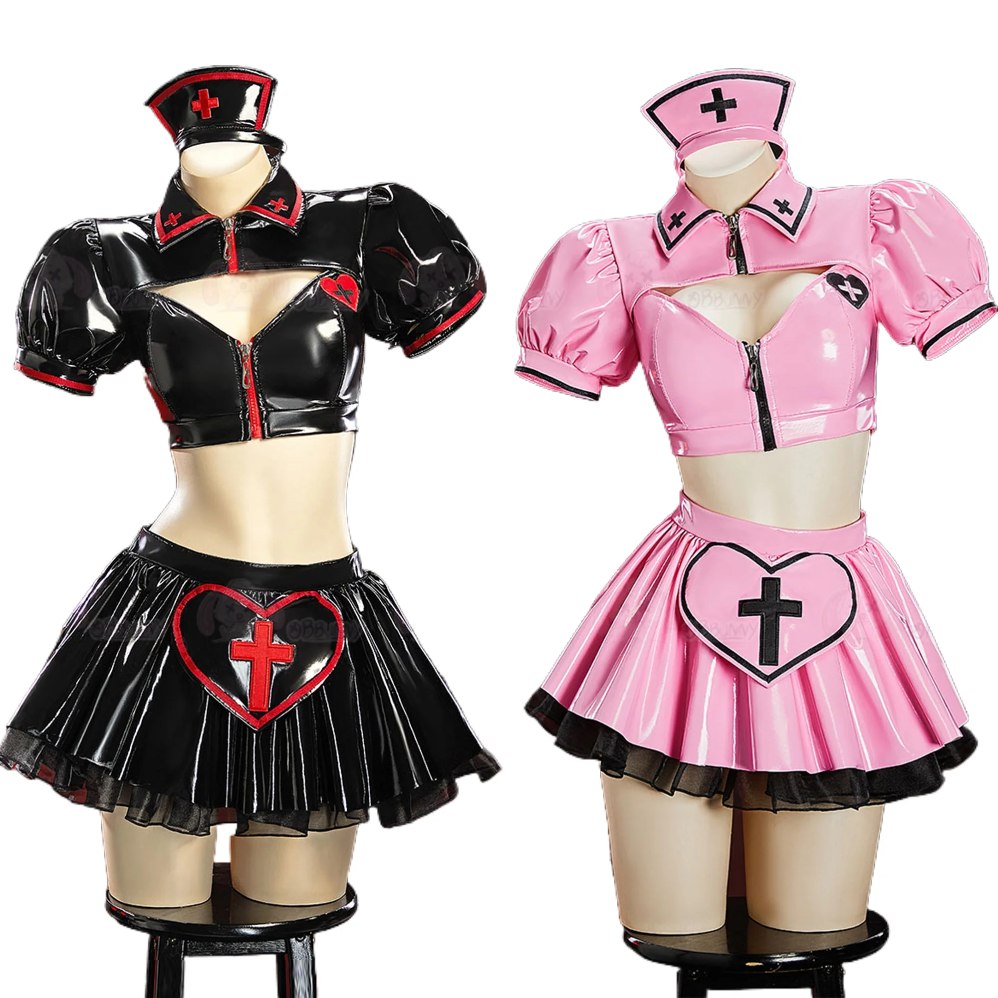 Gothic Y2K Sweet Girl Nurse Cosplay Costume Women's Patent Leather Heart Cross Mini Skirt Set Halloween Party Role Play Outfit
Gothic Y2K Sweet Girl Nurse Cosplay Costume Women's Patent Leather Heart Cross Mini Skirt Set Halloween Party Role Play Outfit
