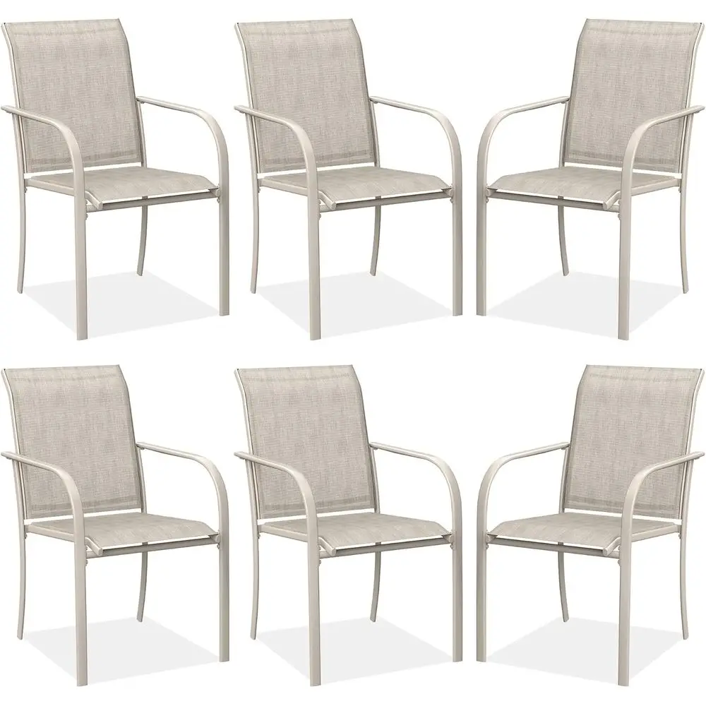 Stackable 6-Piece Patio Dining Chairs with Metal Frame and Textilene Fabric for Outdoor Use
Stackable 6-Piece Patio Dining Chairs with Metal Frame and Textilene Fabric for Outdoor Use