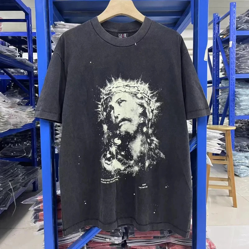 High Quality Saint Character Portrait Printing T Shirt Men Women Casual T-shirt Tees Tops Washed Streetwear Y2k Clothes
High Quality Saint Character Portrait Printing T Shirt Men Women Casual T-shirt Tees Tops Washed Streetwear Y2k Clothes