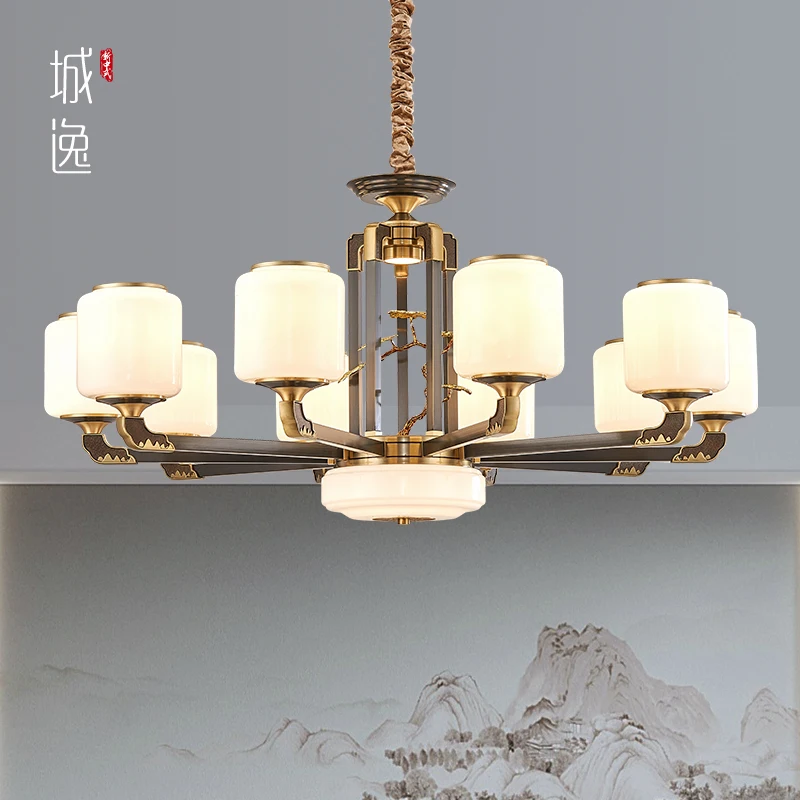 New Chinese style all copper living room chandelier hall home Chinese style welcome pine atmosphere bedroom dining room lamps
New Chinese style all copper living room chandelier hall home Chinese style welcome pine atmosphere bedroom dining room lamps