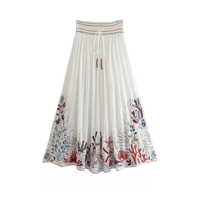 fashion women's clothing new mid-waist elastic lace-up medium and long cotton embroidered skirt large swing skirt women's skirt
fashion women's clothing new mid-waist elastic lace-up medium and long cotton embroidered skirt large swing skirt women's skirt