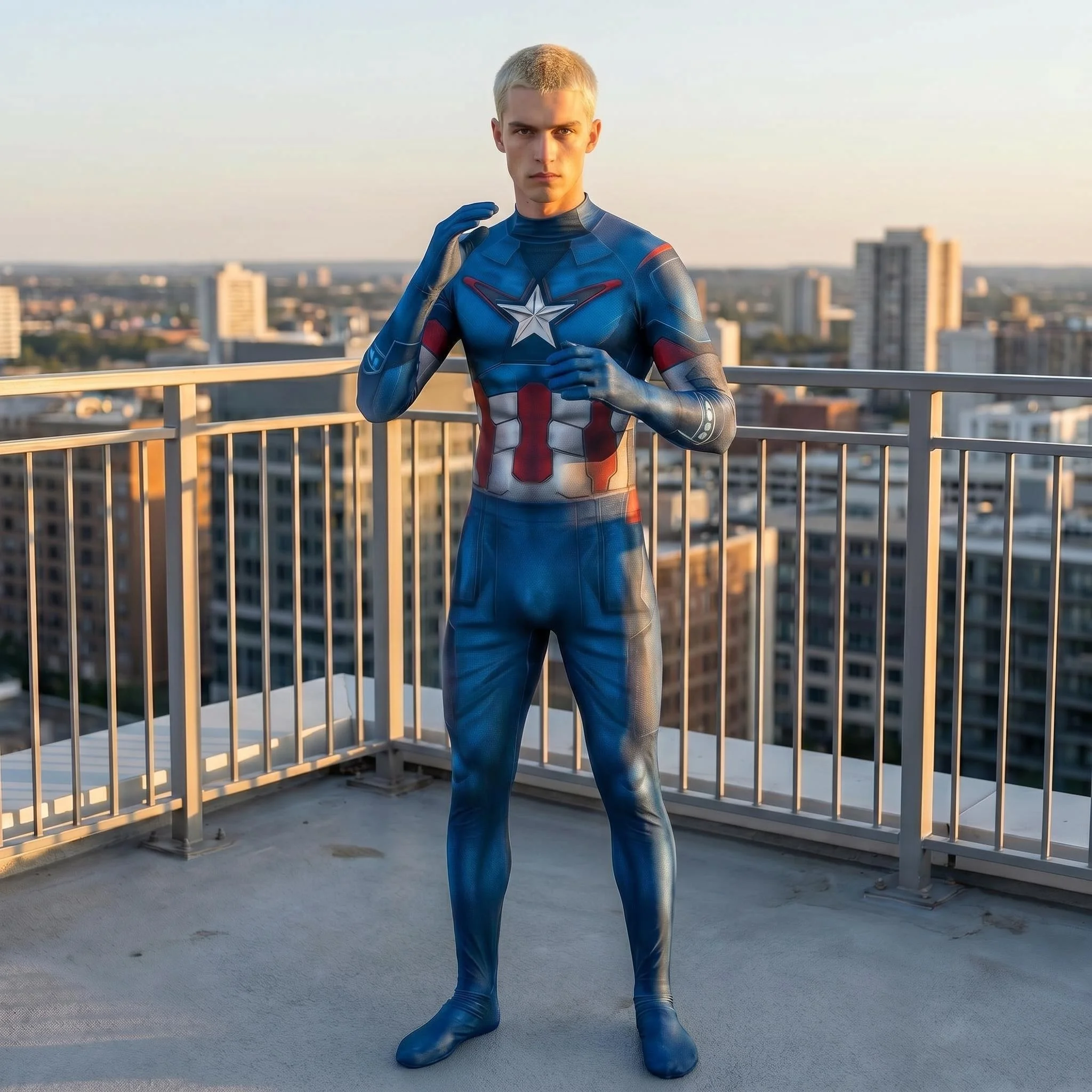 Man Captain America Cosplay Costume Halloween Adult Party Jumpsuits Superhero Zentai Bodysuit
Man Captain America Cosplay Costume Halloween Adult Party Jumpsuits Superhero Zentai Bodysuit