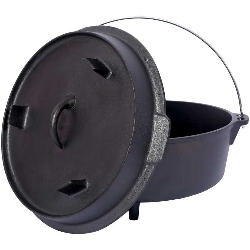Pre-seasoned Cast Iron Dutch Oven with Skillet Lid, 4.5 Qt Outdoor Camping Cookware, Fireplace & Campfire Cooking Pot, Leg Base
Pre-seasoned Cast Iron Dutch Oven with Skillet Lid, 4.5 Qt Outdoor Camping Cookware, Fireplace & Campfire Cooking Pot, Leg Base
