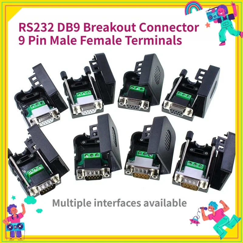 1PCS RS232 DB9 Breakout Connector 9 Pin Male Female Terminals RS485 COM Plug D-SUB Terminals 21-24 AWG Wire Solderless Connecto
1PCS RS232 DB9 Breakout Connector 9 Pin Male Female Terminals RS485 COM Plug D-SUB Terminals 21-24 AWG Wire Solderless Connecto