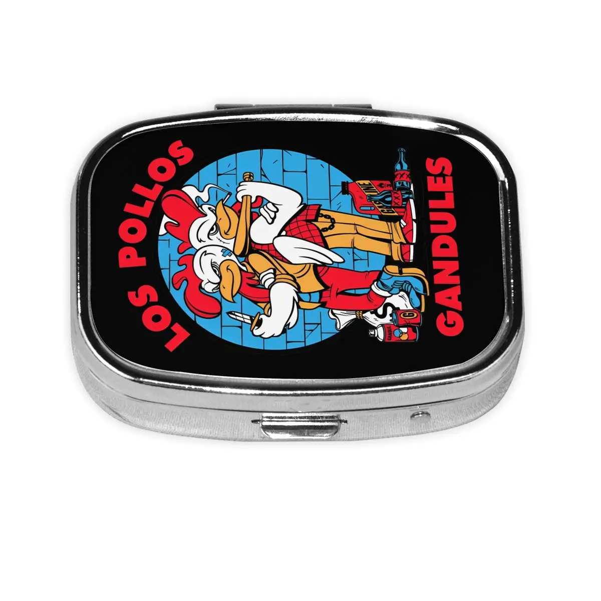 Funny Los Pollos Hermanos Metal Pill Box Compact Breaking Bad 2-Compartment Square Pill Case Container for Travel
Funny Los Pollos Hermanos Metal Pill Box Compact Breaking Bad 2-Compartment Square Pill Case Container for Travel
