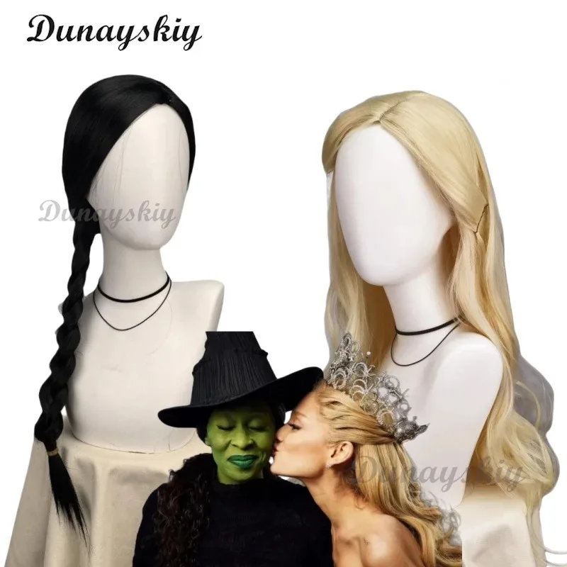 Wicked Glinda Elphaba, парик для косплея, парики из синтетических волос, черная коса, блондинка, длинные волнистые для Glinda, вечерние парик по индивидуальному заказу
Wicked Glinda Elphaba, парик для косплея, парики из синтетических волос, черная коса, блондинка, длинные волнистые для Glinda, вечерние парик по индивидуальному заказу