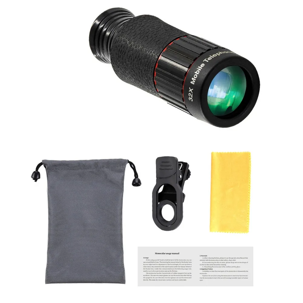 Universal HD Optical Cell Phone Lens Monocular Telephoto Lens Monocular Zoom Cell Phone Lens Tripod 32X Mobile Phone Lenses
Universal HD Optical Cell Phone Lens Monocular Telephoto Lens Monocular Zoom Cell Phone Lens Tripod 32X Mobile Phone Lenses