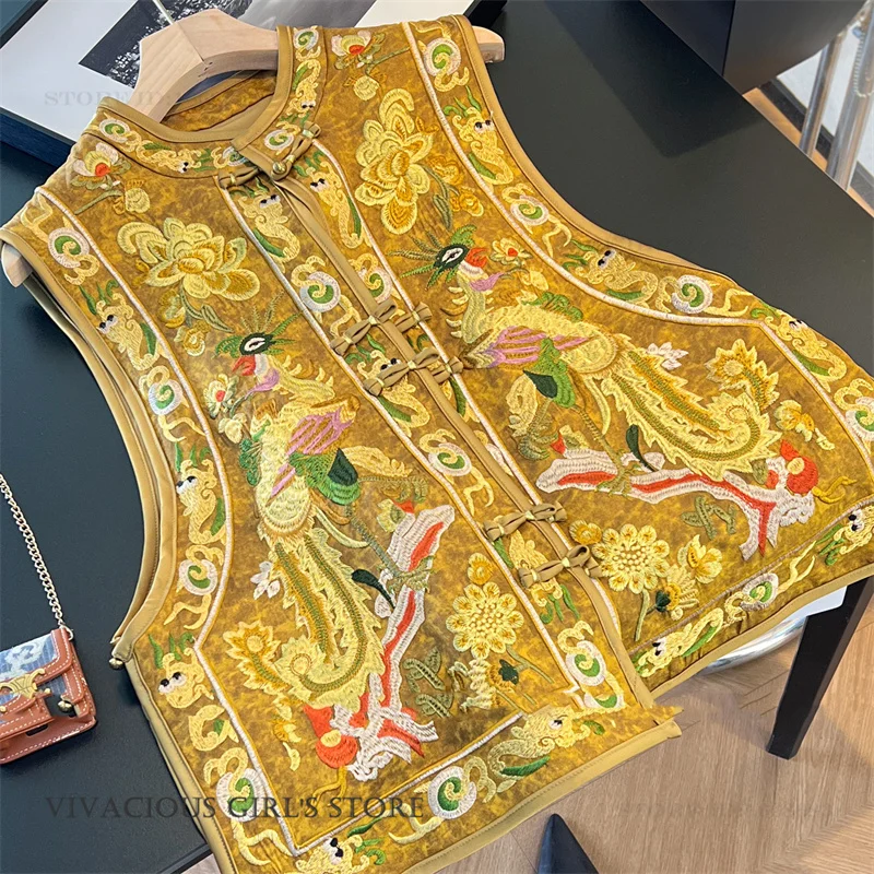 Chinese Style Embroidery Qipao Vest Traditional Women's Tang Clothes Tops Retro Satin Jacket Waistcoat Sleeveless Shirt Outwear
Chinese Style Embroidery Qipao Vest Traditional Women's Tang Clothes Tops Retro Satin Jacket Waistcoat Sleeveless Shirt Outwear