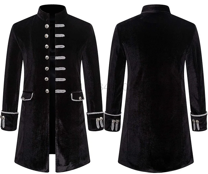 Men's Medieval Coat Gothic Steampunk Long-Sleeved Jacket Uniforms For Halloween Costume Steampunk Vintage Velvet Uniform
Men's Medieval Coat Gothic Steampunk Long-Sleeved Jacket Uniforms For Halloween Costume Steampunk Vintage Velvet Uniform