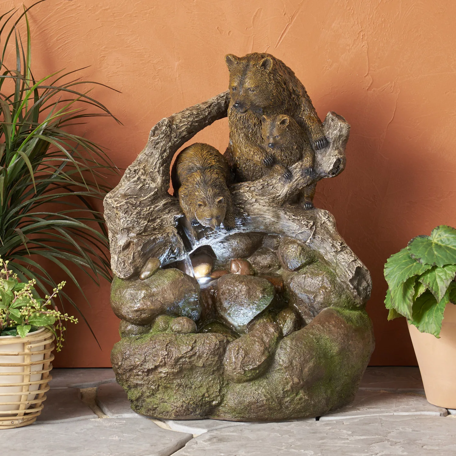 CALLAN FOUNTAIN Weather Resistant Floor Fountain with Light, Light Brown + Moss
CALLAN FOUNTAIN Weather Resistant Floor Fountain with Light, Light Brown + Moss