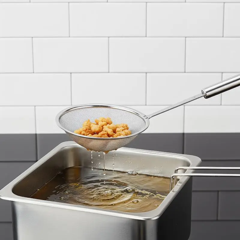 Fine Mesh Strainer Stainless Steel Metal Flat Colander Cooking Skimmer Ladle Colander With Handle Food Strainer Kitchen Tools
Fine Mesh Strainer Stainless Steel Metal Flat Colander Cooking Skimmer Ladle Colander With Handle Food Strainer Kitchen Tools