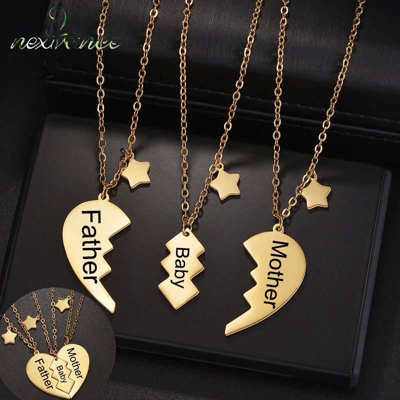 Nextvance Customized Three Halves Heart Puzzle Pendant Star Stainless Steel Personalized For Family Love Necklace Jewelry Gifts 
Nextvance Customized Three Halves Heart Puzzle Pendant Star Stainless Steel Personalized For Family Love Necklace Jewelry Gifts