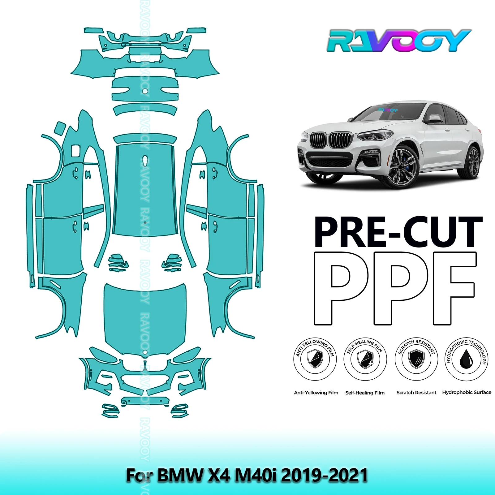For BMW X4 M40i 2019-2021 Full Vehicle 8.5Mil Clear Bra Precut PPF Paint Protection Film
For BMW X4 M40i 2019-2021 Full Vehicle 8.5Mil Clear Bra Precut PPF Paint Protection Film