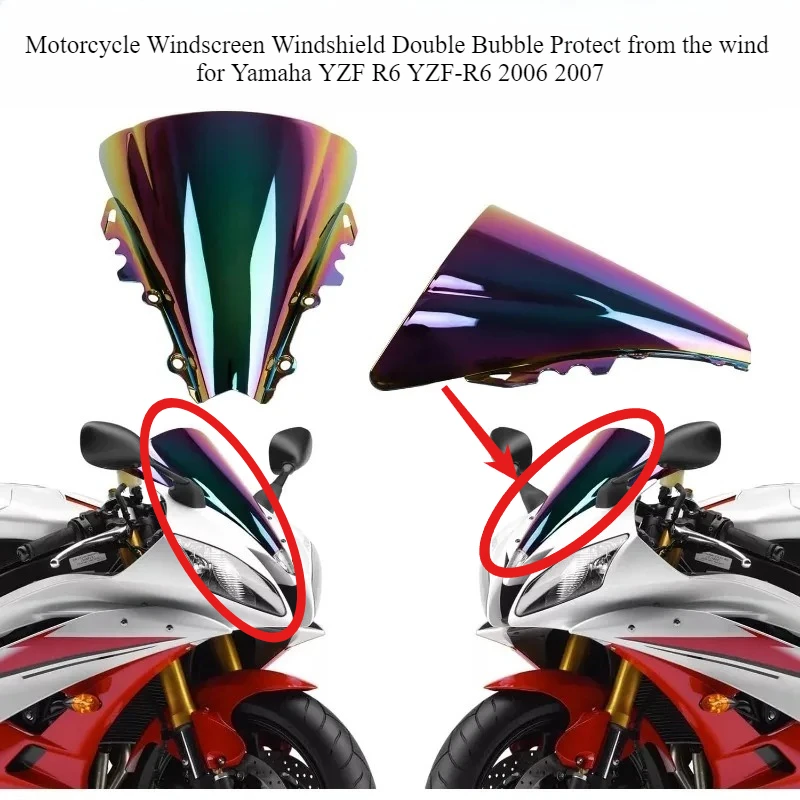 Motorcycle Windscreen Windshield Double Bubble Protect from the wind for Yamaha YZF R6 600 YZF-R6 2006 2007
Motorcycle Windscreen Windshield Double Bubble Protect from the wind for Yamaha YZF R6 600 YZF-R6 2006 2007