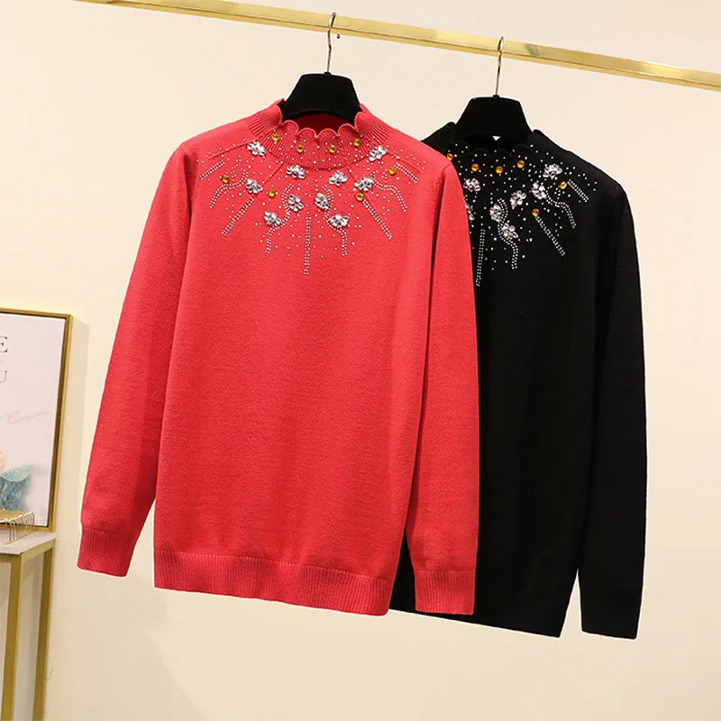 Women's Diamond Sweater Basic Soft Red Long Sleeve Knitted Top Pullover Classic Solid Vintage Winter Sweaters for Women clothing
Women's Diamond Sweater Basic Soft Red Long Sleeve Knitted Top Pullover Classic Solid Vintage Winter Sweaters for Women clothing