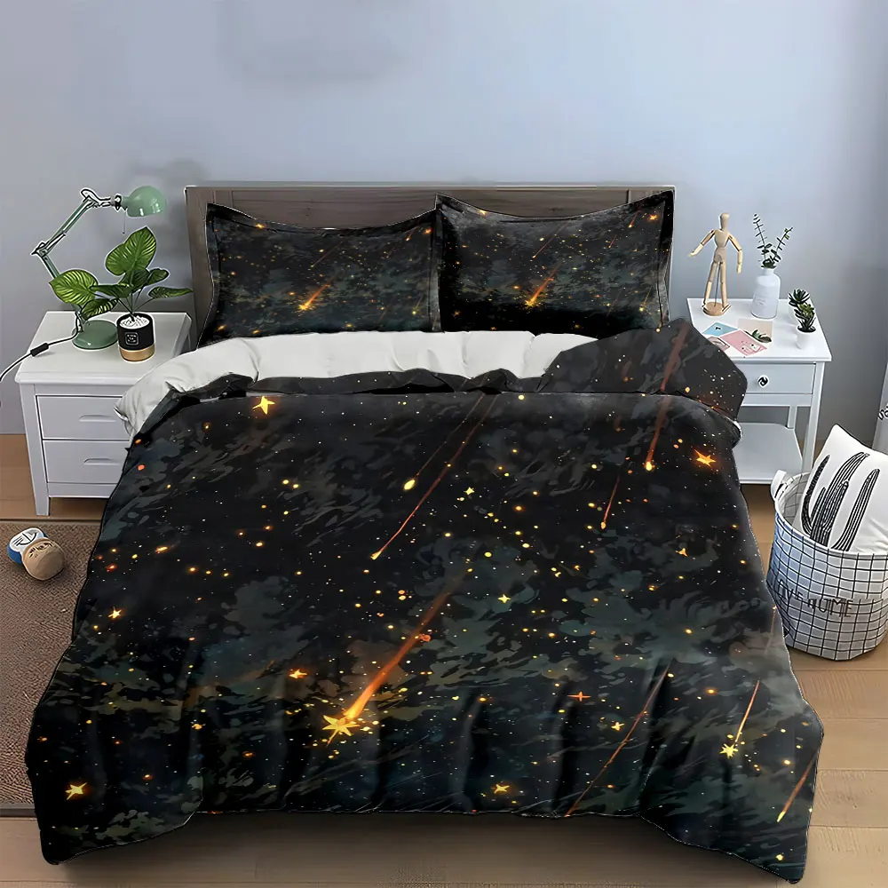 "Starry Night Sky Decor Set" Bedding Set with 1 Duvet Cover 2 Pillowcases Single Double King Queen, Gift
"Starry Night Sky Decor Set" Bedding Set with 1 Duvet Cover 2 Pillowcases Single Double King Queen, Gift
