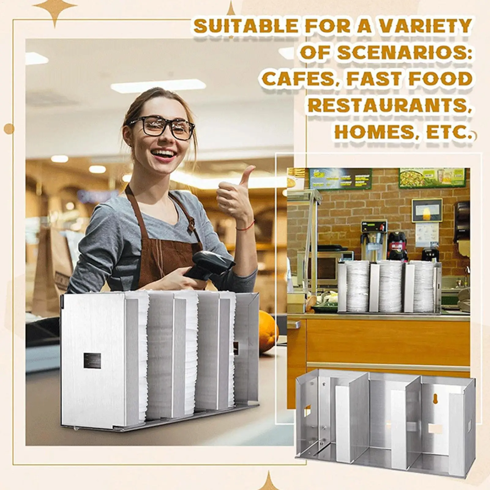 Coffee Cup And Lid Organizer Stainless Steel 3-Compartment Stainless Steel Cup Dispenser For Homeowners Parents Home Office
Coffee Cup And Lid Organizer Stainless Steel 3-Compartment Stainless Steel Cup Dispenser For Homeowners Parents Home Office