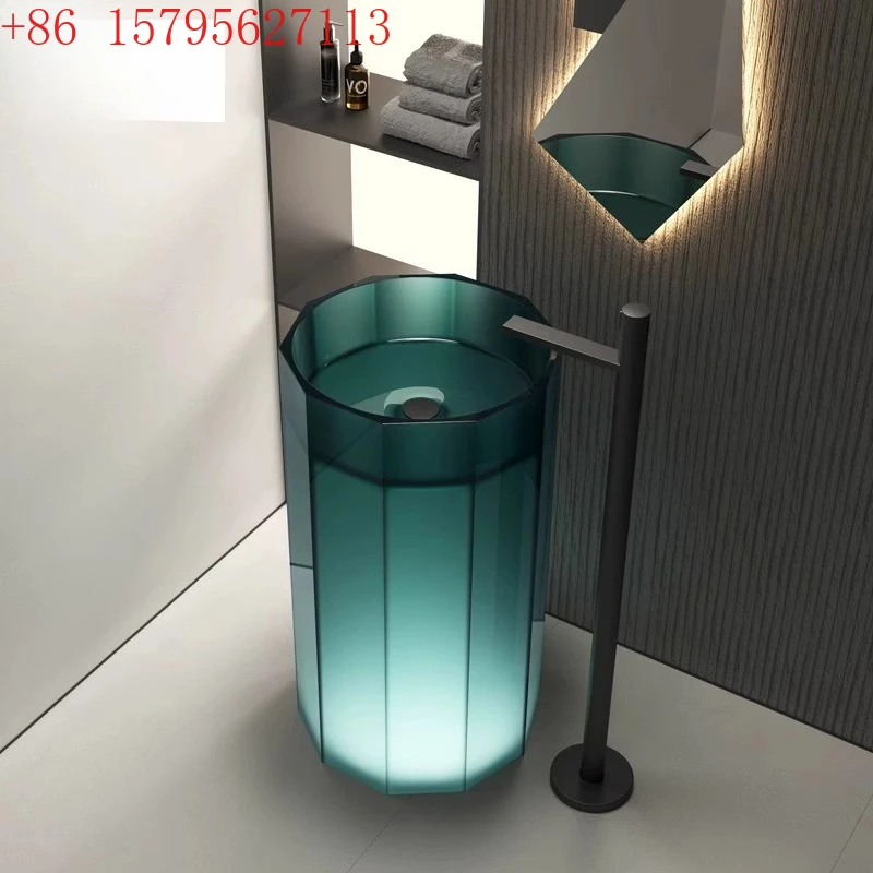 Integrated floor-to-ceiling bathroom Balcony wash basin Color pure acrylic transparent resin crystal art column basin
Integrated floor-to-ceiling bathroom Balcony wash basin Color pure acrylic transparent resin crystal art column basin