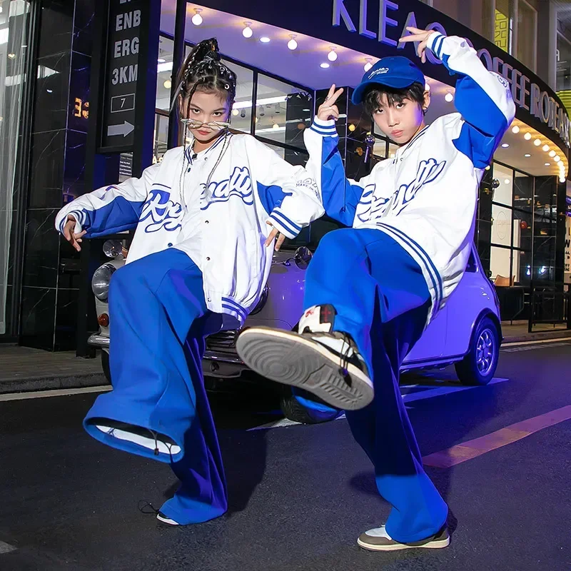 Hip Hop Clothing White Blue 2 Tones Baseball Shirt Casual Street Jogger Pants for Girl Boy Jazz Dance Costume Clothes Kid
Hip Hop Clothing White Blue 2 Tones Baseball Shirt Casual Street Jogger Pants for Girl Boy Jazz Dance Costume Clothes Kid