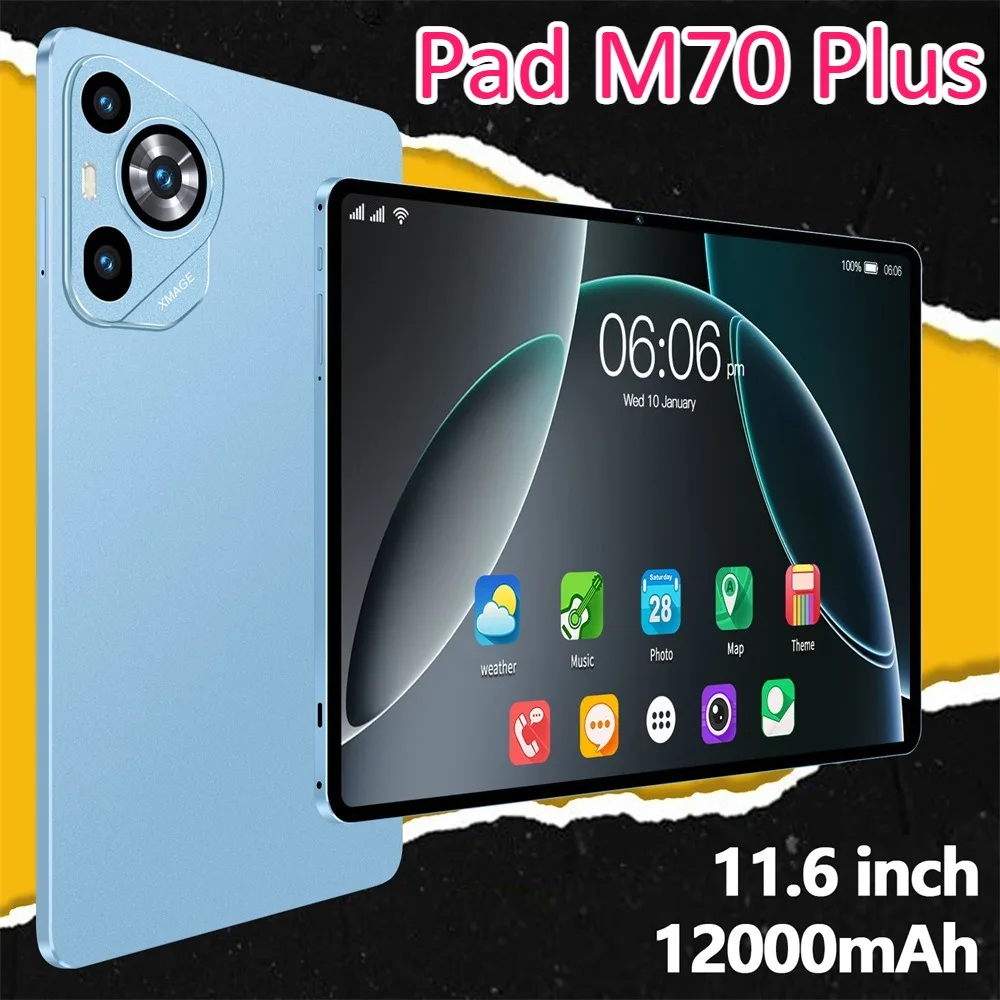 Новый планшет M70 Plus 11,6 дюйма, оригинальный Android 15 Tab 5G Dual Sim, 12000 мАч, планшетный ПК для детей с клавиатурой, ноутбуком 
Новый планшет M70 Plus 11,6 дюйма, оригинальный Android 15 Tab 5G Dual Sim, 12000 мАч, планшетный ПК для детей с клавиатурой, ноутбуком