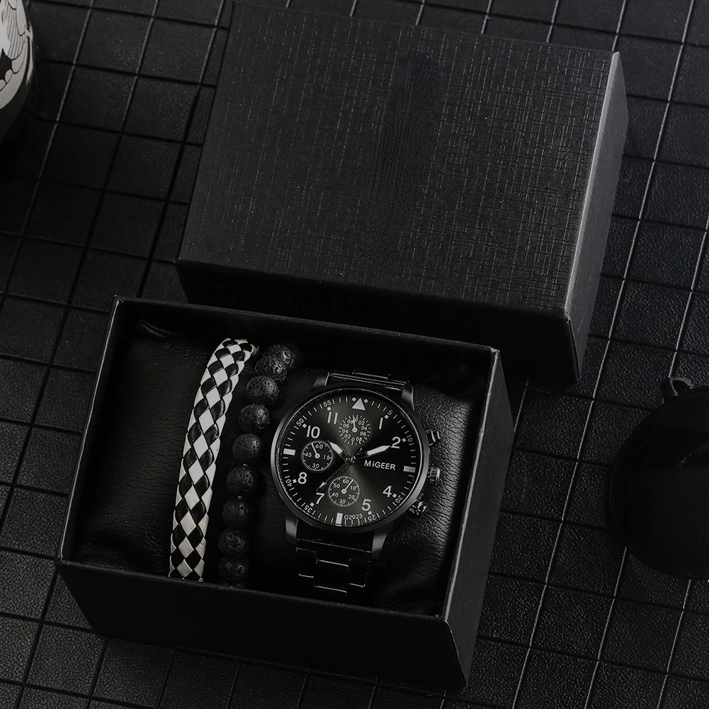 Casual Men Black Gift Box Quartz Numerals Clocks Stainless Steel Strap Safety Folding Buckle Man Bracelets Best Gift for Friends
Casual Men Black Gift Box Quartz Numerals Clocks Stainless Steel Strap Safety Folding Buckle Man Bracelets Best Gift for Friends