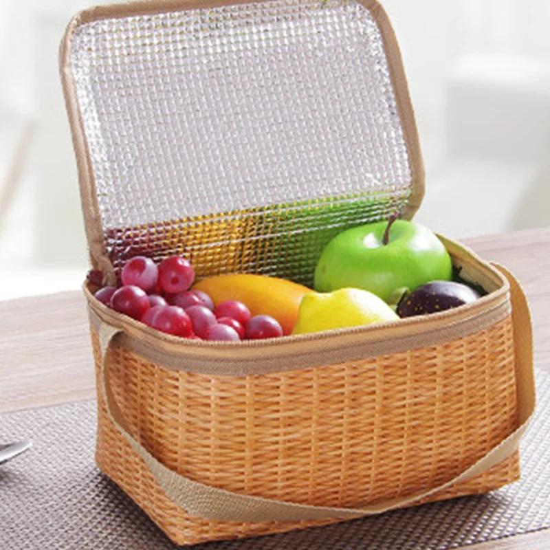Rattan Imitation High Capacity Lunch Bag Thermal Insulation Bento Lunch Box Cooler Bags Waterproof Picnic Camping Tote Bag 
Rattan Imitation High Capacity Lunch Bag Thermal Insulation Bento Lunch Box Cooler Bags Waterproof Picnic Camping Tote Bag