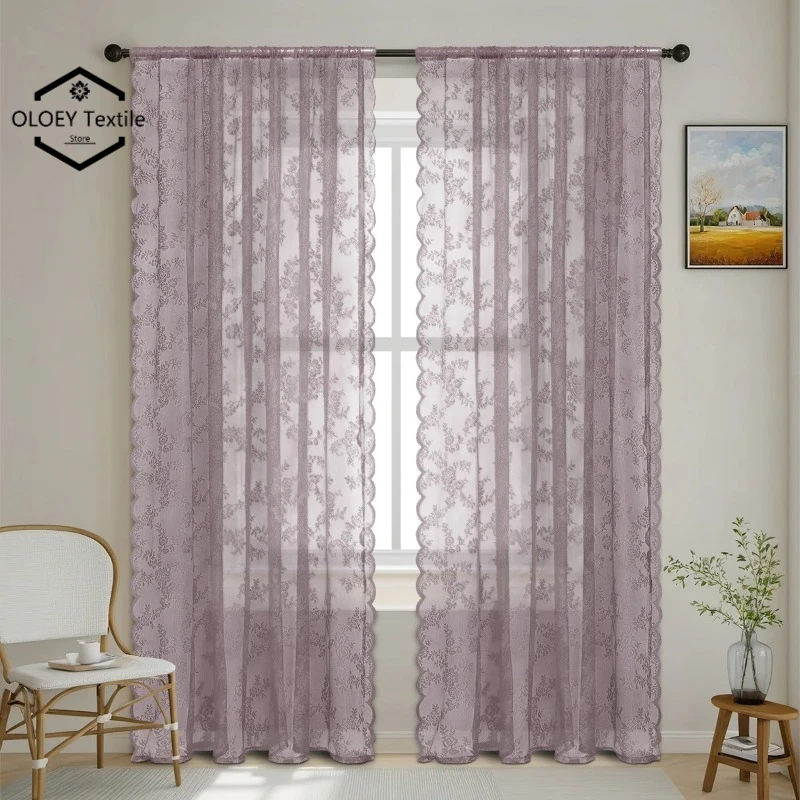 Sheer Lace Curtains for Window Living Room Bedroom Romantic Flower Design Screening Privacy Drapes Light Filtering Decor Elegant
Sheer Lace Curtains for Window Living Room Bedroom Romantic Flower Design Screening Privacy Drapes Light Filtering Decor Elegant