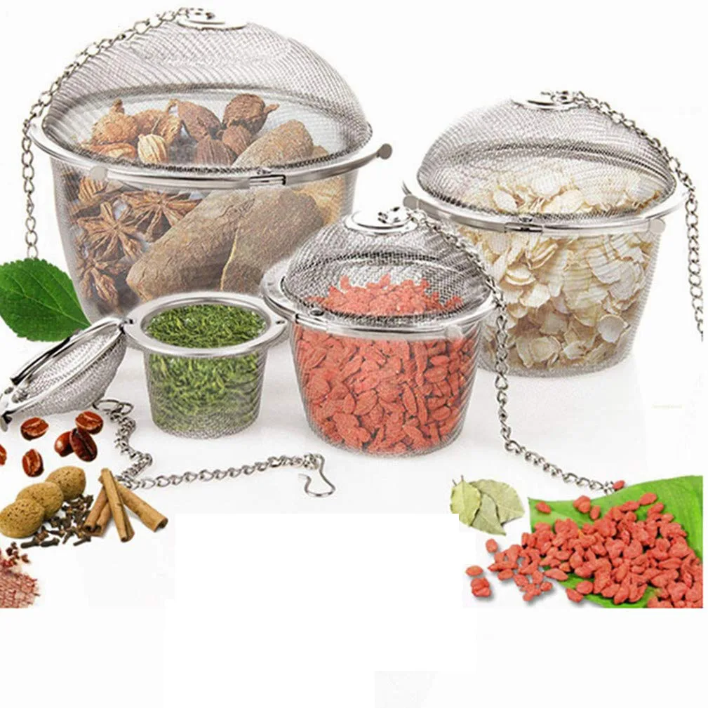 4 sizes Stainless steel tea strainer Infuser tea ball lock ball Tea spice net Herbal ball Cooking tool with chain
4 sizes Stainless steel tea strainer Infuser tea ball lock ball Tea spice net Herbal ball Cooking tool with chain